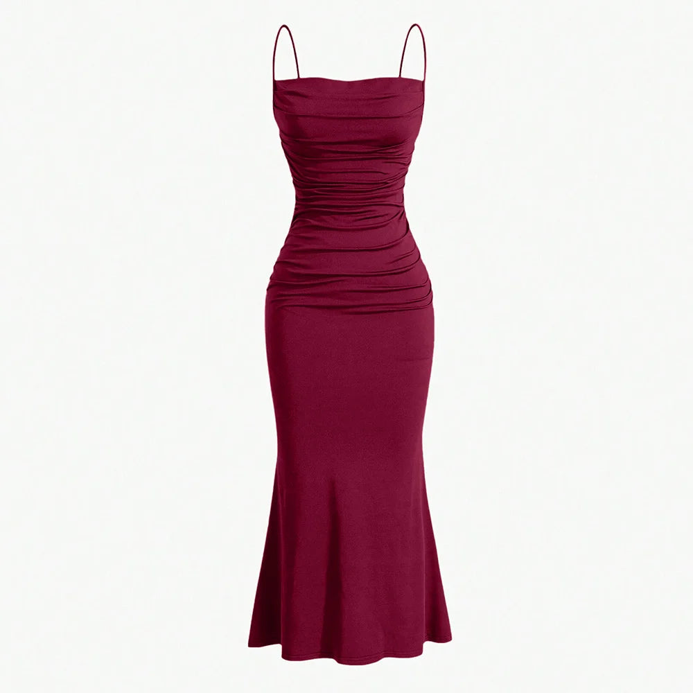 SUENTA Maxikleid – Elegantes Sommer-Outfit mit Spaghettiträgern für Hochzeitsgäste