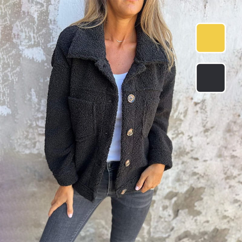 SUENTA Damen Jacke Praktisch Taschen Stoff Angenehm Warm Herbstspaziergängen