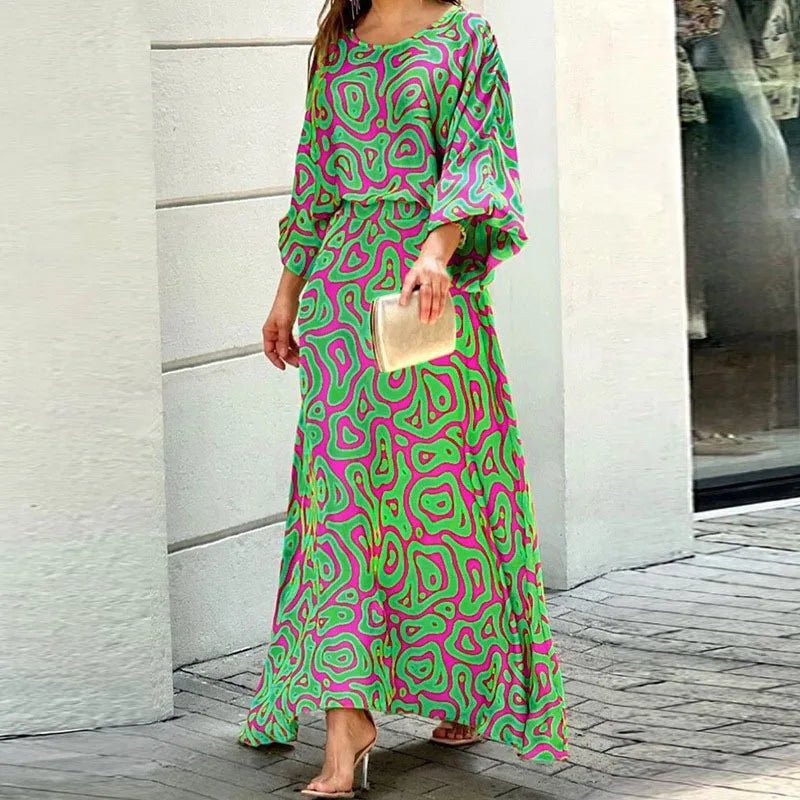 SUENTA Ruby | Stilvolles farbiges Kleid – Lebendiges Design, Fließende Silhouette & Moderne Eleganz Aquagrün