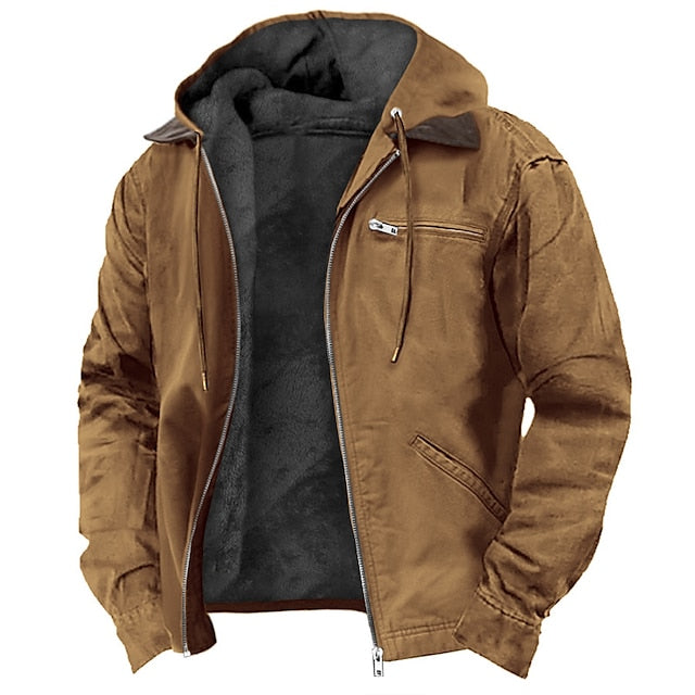 SUENTA Malone | Herren Outdoorjacke mit Kapuze – Luxus Funktionsjacke Winddicht & Atmungsaktiver Wetterschutz Braun