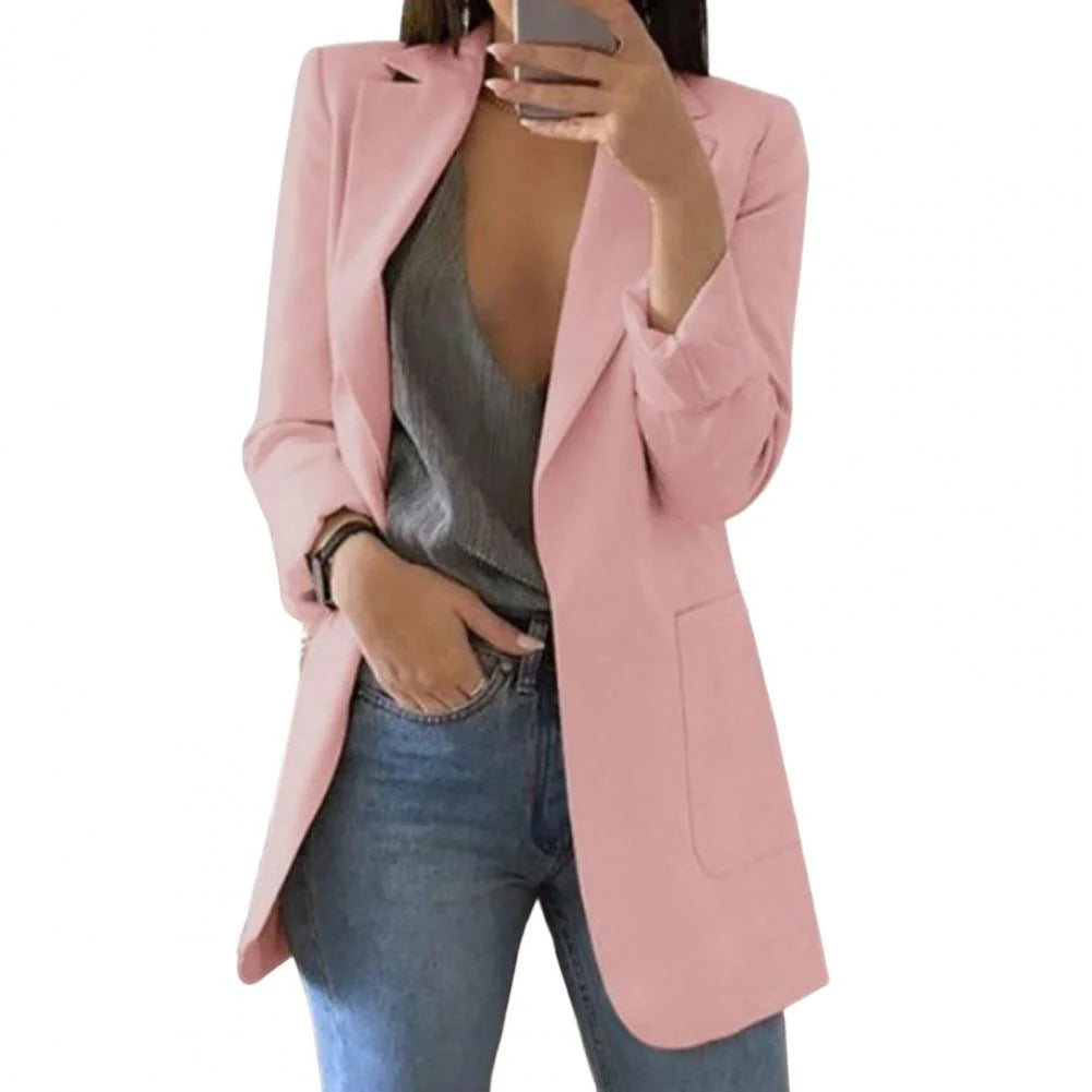 SUENTA Vanity | Damen Blazer – Oversize-Schnitt & Lange Business-Passform Rosa