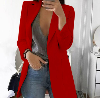 SUENTA Vanity | Damen Blazer – Oversize-Schnitt & Lange Business-Passform Rot