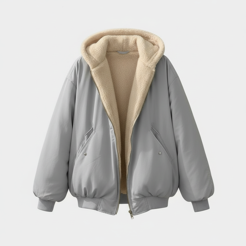 SUENTA Damen Oversized Winterjacke Komfort Warm Lockeren Schnitt Weiche, Warme Stoff