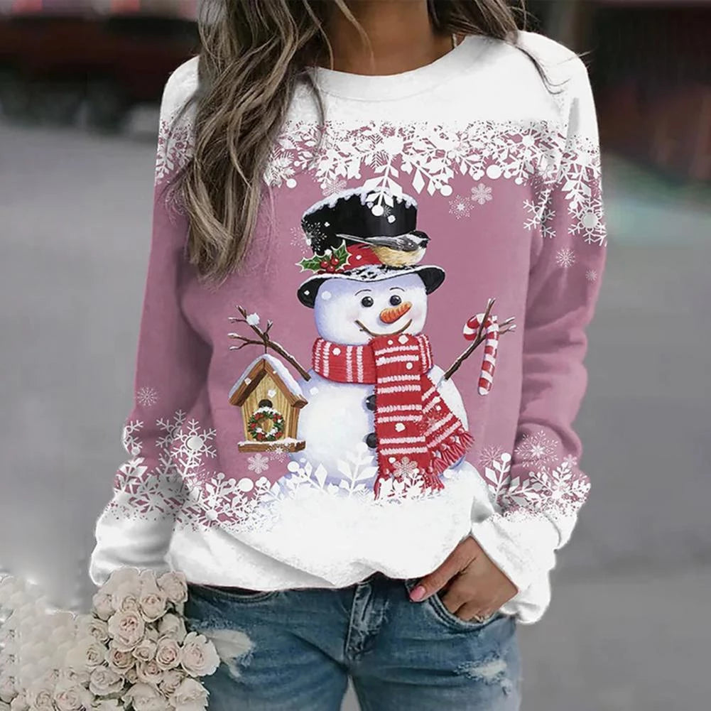 Umami | Damen-Weihnachtspullover mit Schneemann-Motiv