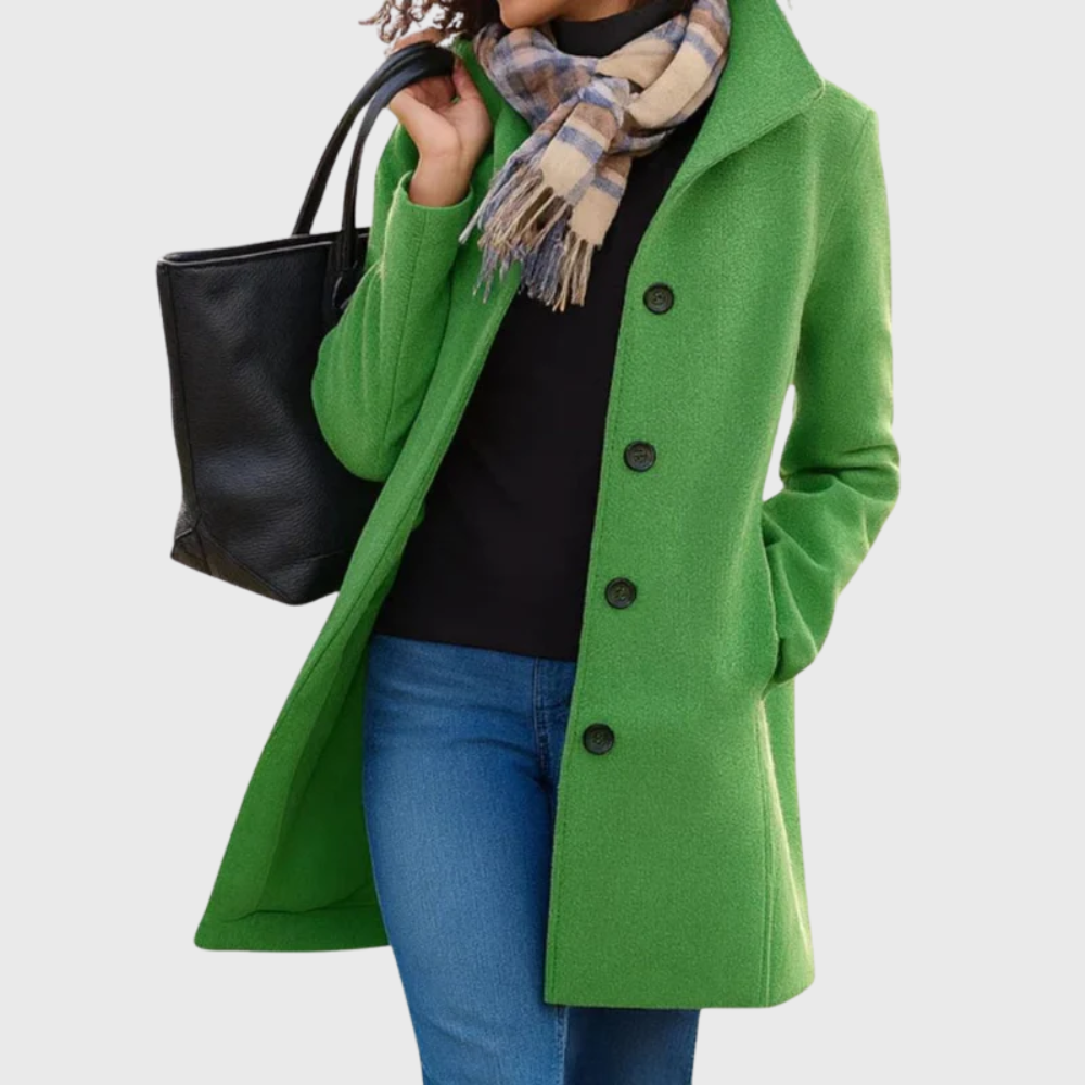 Tasana | Langer Mantel mit Knopfverschluss