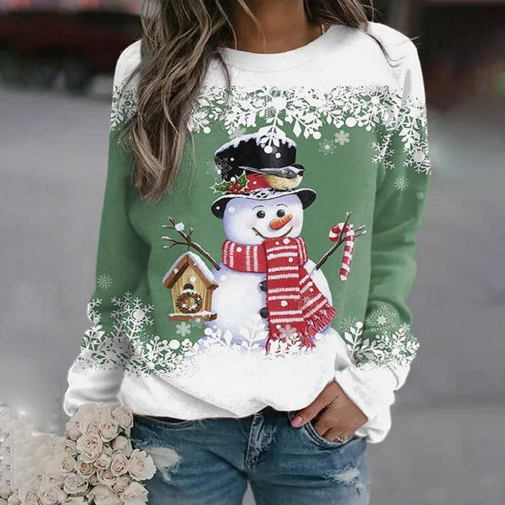 Umami | Damen-Weihnachtspullover mit Schneemann-Motiv