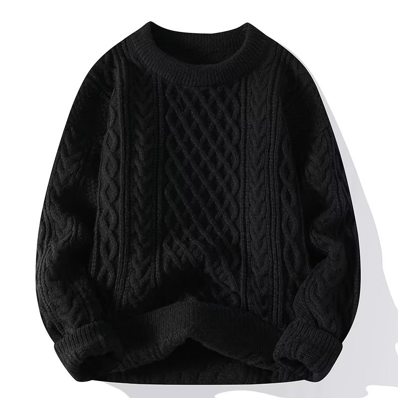 SUENTA Luna | Pullover Damen | Damen Strickpullover | Zopfmuster-Optik: stilvoll & kombinierbar Schwarz