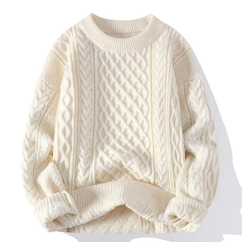 SUENTA Luna | Pullover Damen | Damen Strickpullover | Zopfmuster-Optik: stilvoll & kombinierbar Weiß