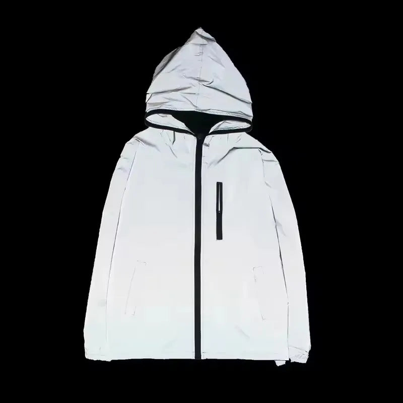 SUENTA Herren Reflektierende Jacke Mit Kapuze Nachtlauf Sichtbarkeit