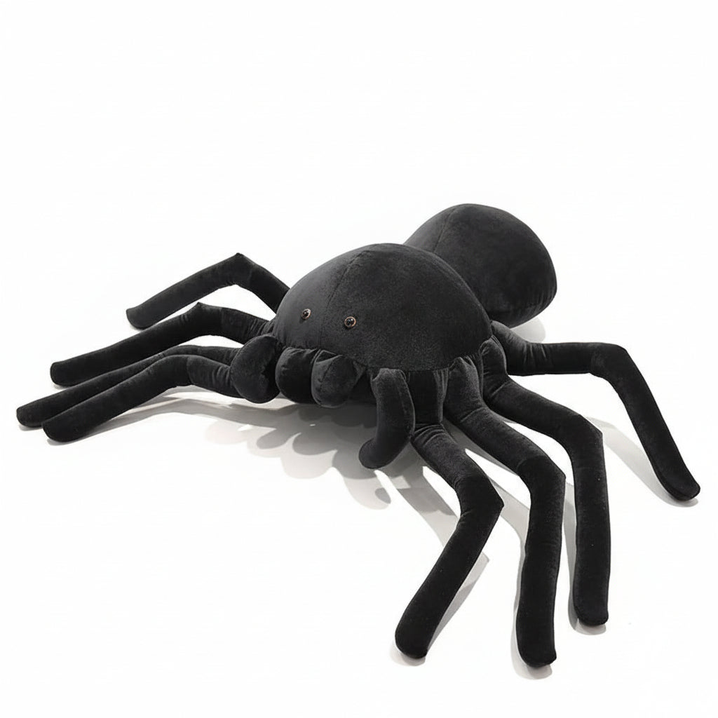 SUENTA Riesige Schwarze Spinnen Plüsch - Superweiches Kuscheltier