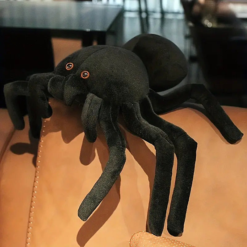 SUENTA Riesige Schwarze Spinnen Plüsch - Superweiches Kuscheltier