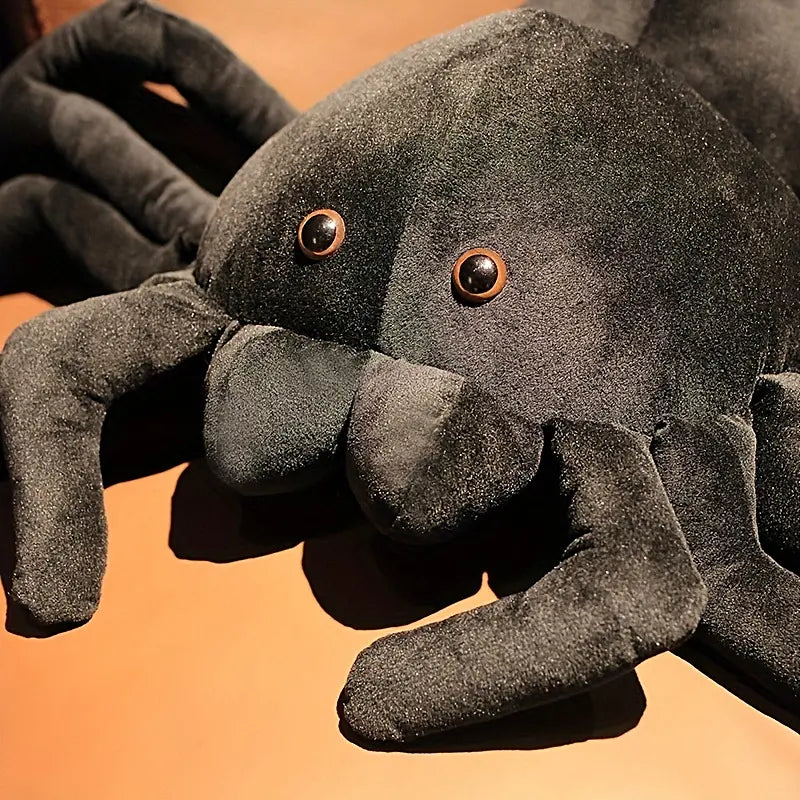SUENTA Riesige Schwarze Spinnen Plüsch - Superweiches Kuscheltier