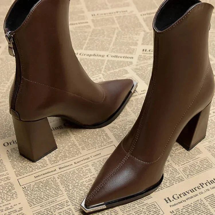 Pamelo | Damen-Frühjahrs-Stiefeletten mit spitzer Kappe und Absatz