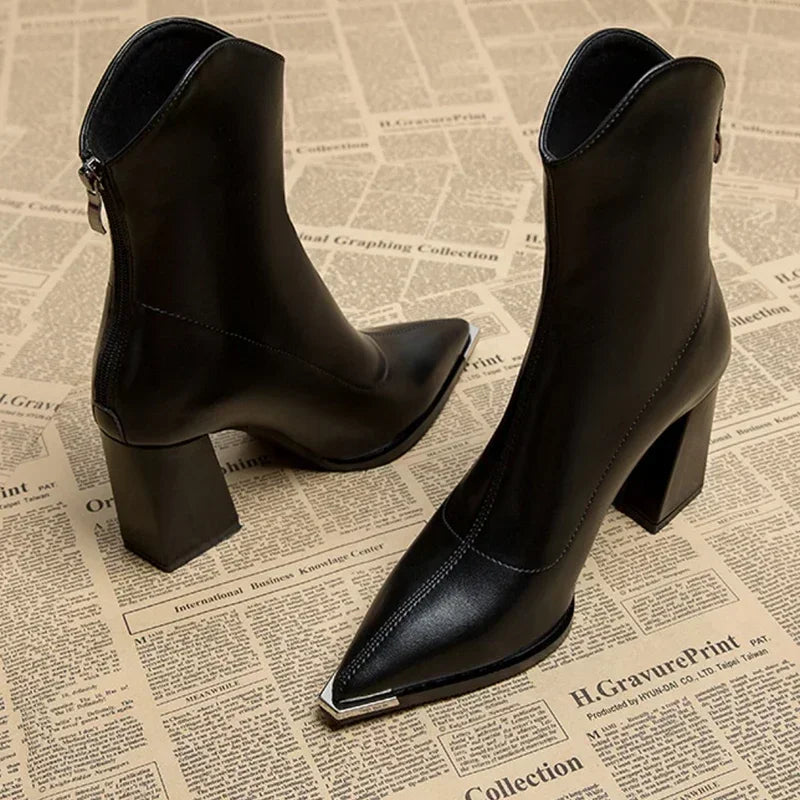 Pamelo | Damen-Frühjahrs-Stiefeletten mit spitzer Kappe und Absatz