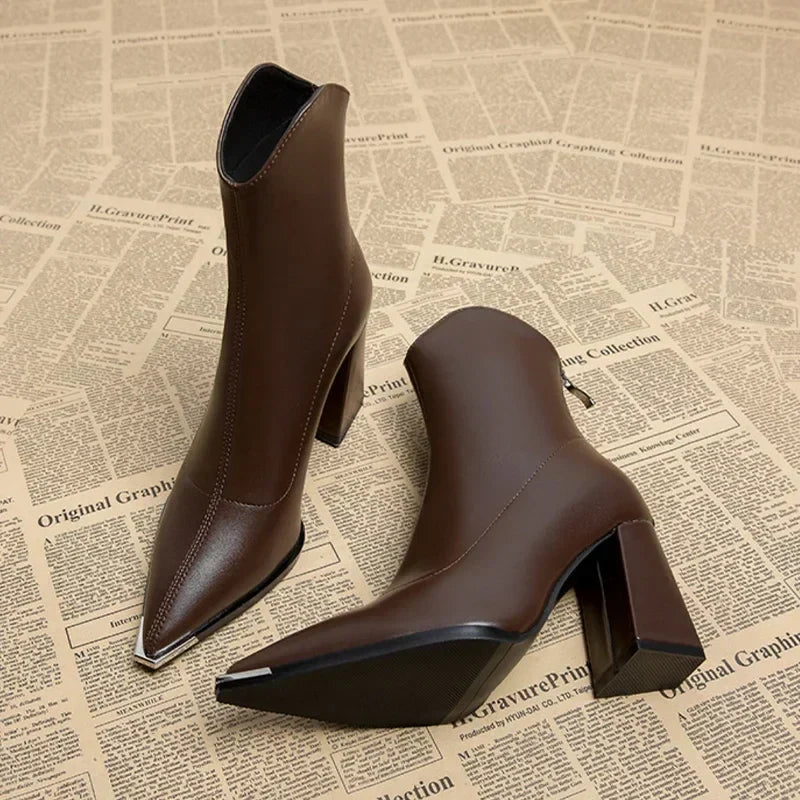 Pamelo | Damen-Frühjahrs-Stiefeletten mit spitzer Kappe und Absatz