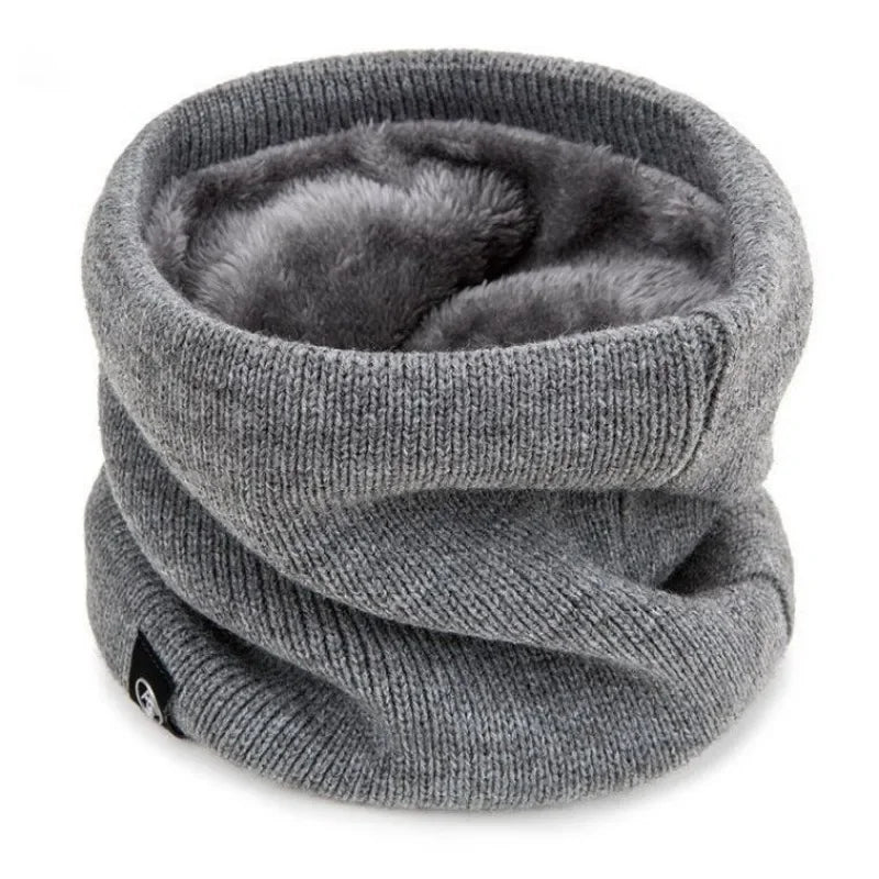 Gestrickter Nackenwärmer Sportschal für Damen & Herren – Dicker Thermo-Winter-Schlauchschal & Gesichtsschutz für Laufen, Skifahren, Wandern & Kälte – Grau