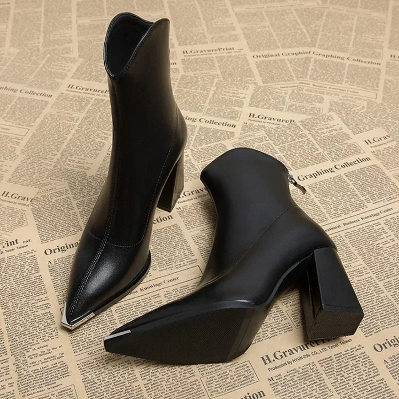 Pamelo | Damen-Frühjahrs-Stiefeletten mit spitzer Kappe und Absatz