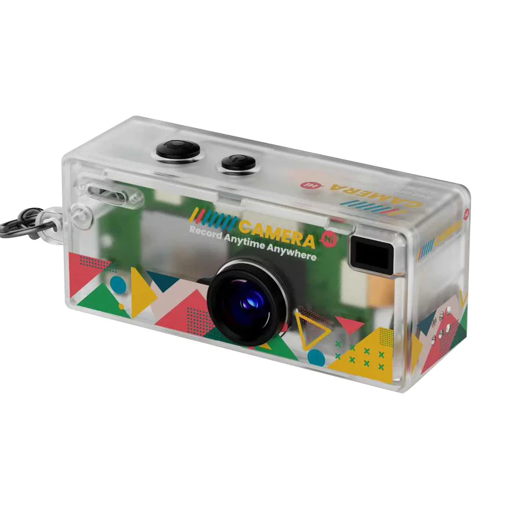 SUENTA Ourlife | Mini Keychain Digital Camera with 0.96 Inch Screen - Retro 1080P Small Camcorder & Pocket Video Recorder with Flash, SD Card Support Transparent