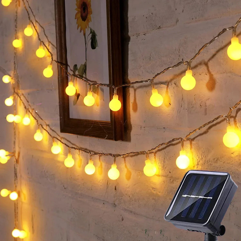 Solarbetriebene Lichterkette für den Außenbereich