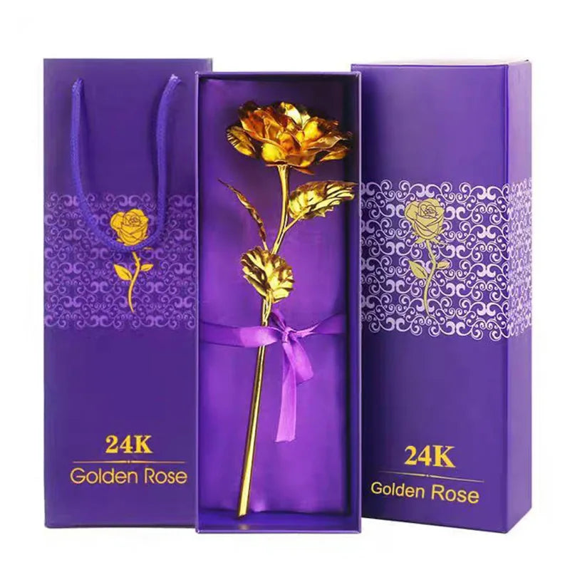 24-Karat vergoldete rote Rose mit Geschenkbox – Kreative künstliche Ewige Rose als Andenken zum Muttertag, Valentinstag, Jahrestag & Geburtstag