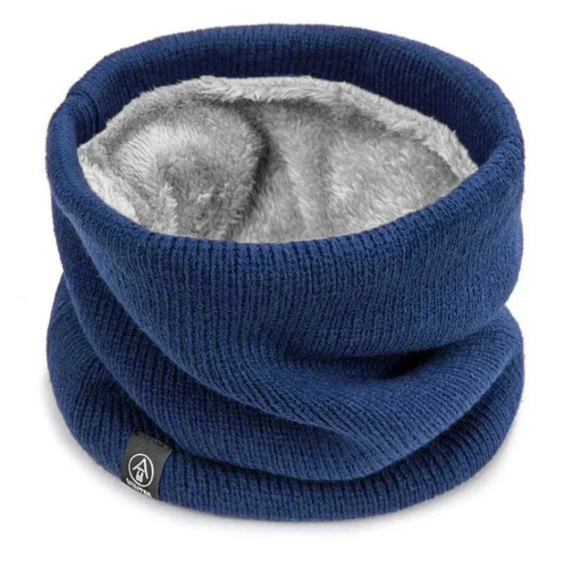 Gestrickter Nackenwärmer Sportschal für Damen & Herren – Dicker Thermo-Winter-Schlauchschal & Gesichtsschutz für Laufen, Skifahren, Wandern & Kälte – Blau