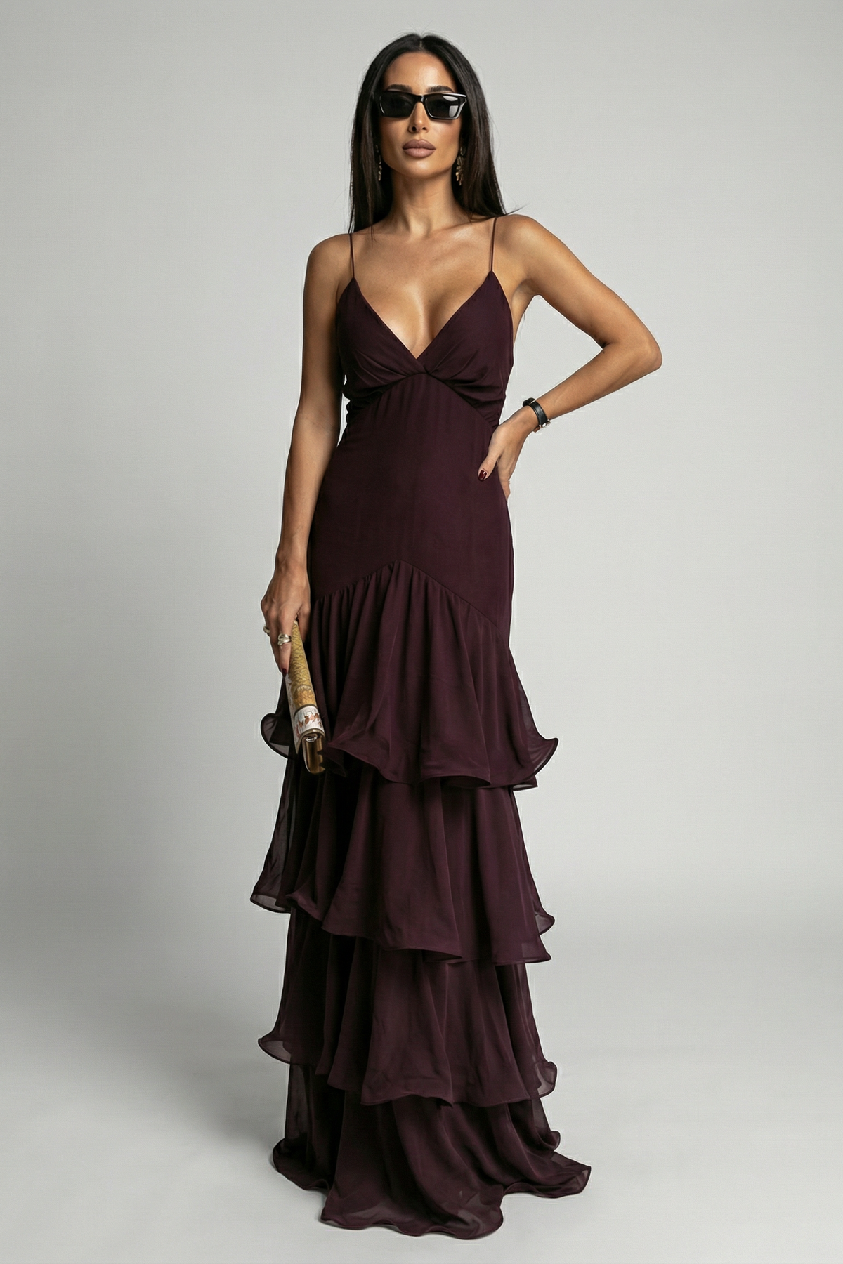 SUENTA Schickes Rüschenkleid mit Trägern – Elegantes rückenfreies Sommer-Party-Outfit