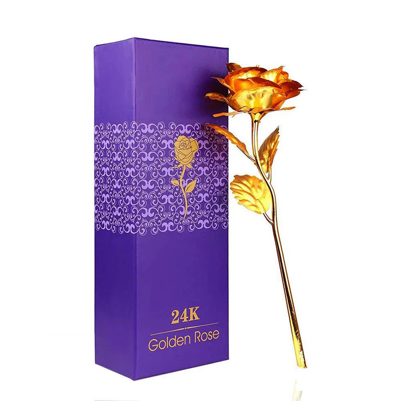 24-Karat vergoldete rote Rose mit Geschenkbox – Kreative künstliche Ewige Rose als Andenken zum Muttertag, Valentinstag, Jahrestag & Geburtstag – Gold