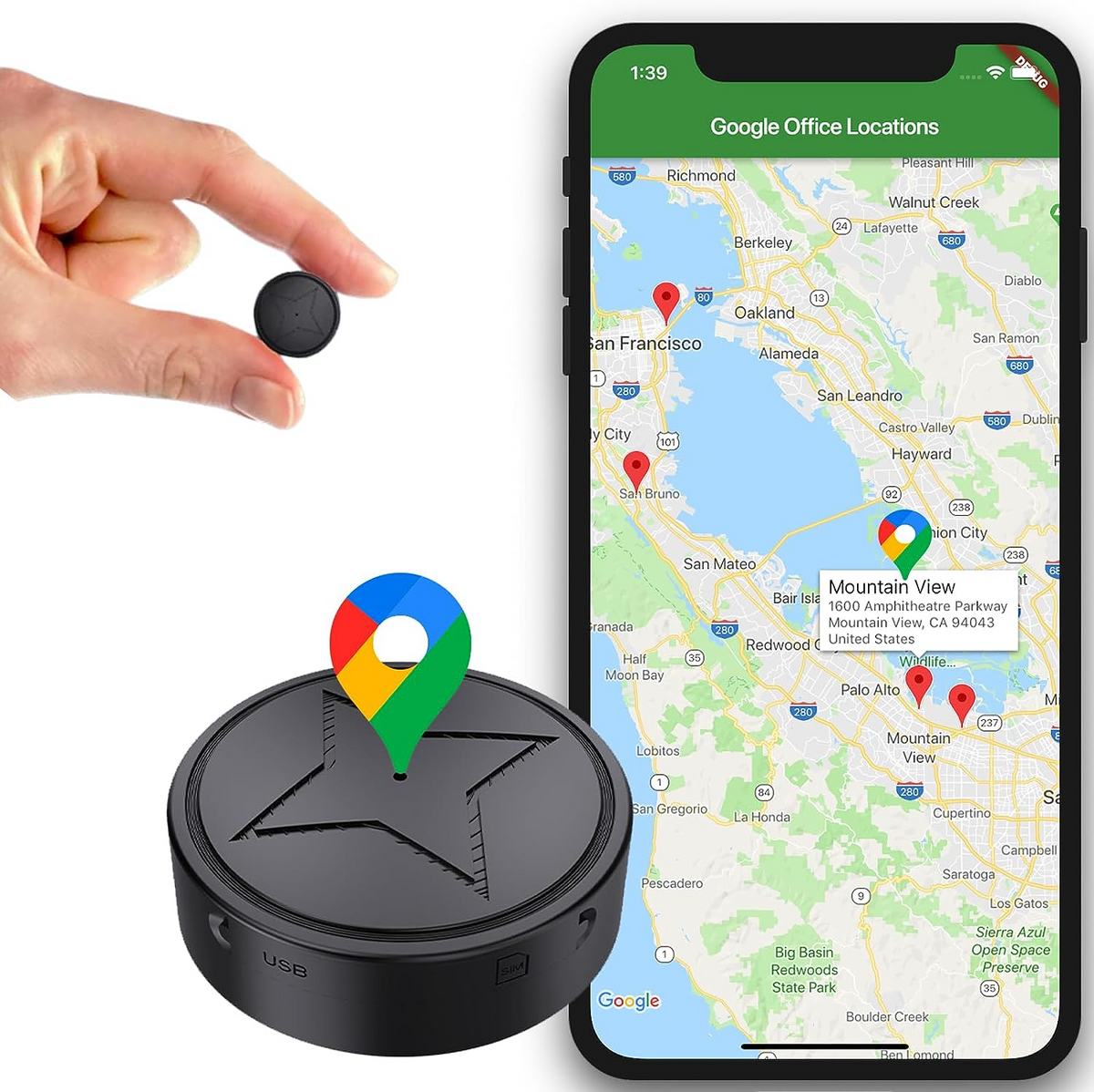 SUENTA Ultramagnetischer GPS-Tracker für Fahrzeuge und Wertgegenstände mit präziser Ortung Standard