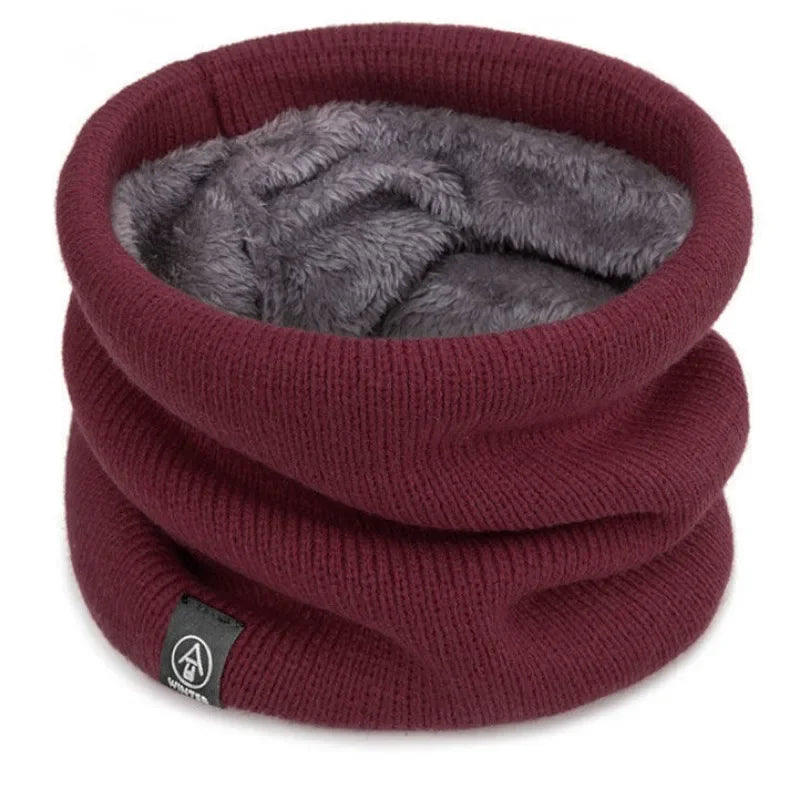 Gestrickter Nackenwärmer Sportschal für Damen & Herren – Dicker Thermo-Winter-Schlauchschal & Gesichtsschutz für Laufen, Skifahren, Wandern & Kälte – Rot
