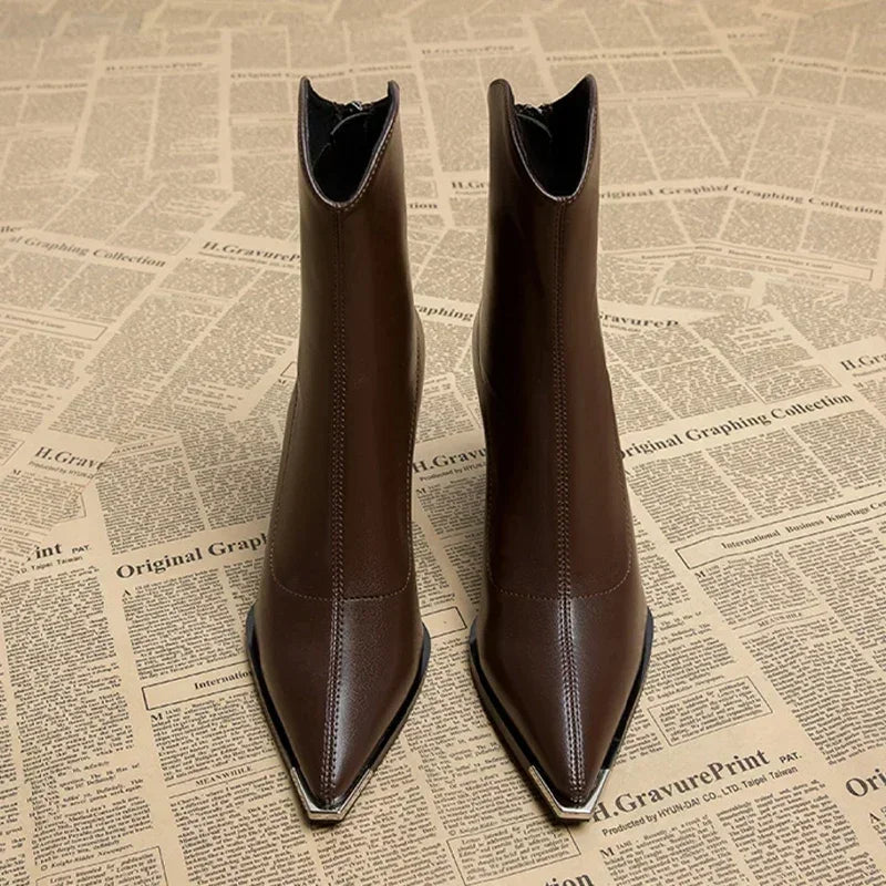 Pamelo | Damen-Frühjahrs-Stiefeletten mit spitzer Kappe und Absatz