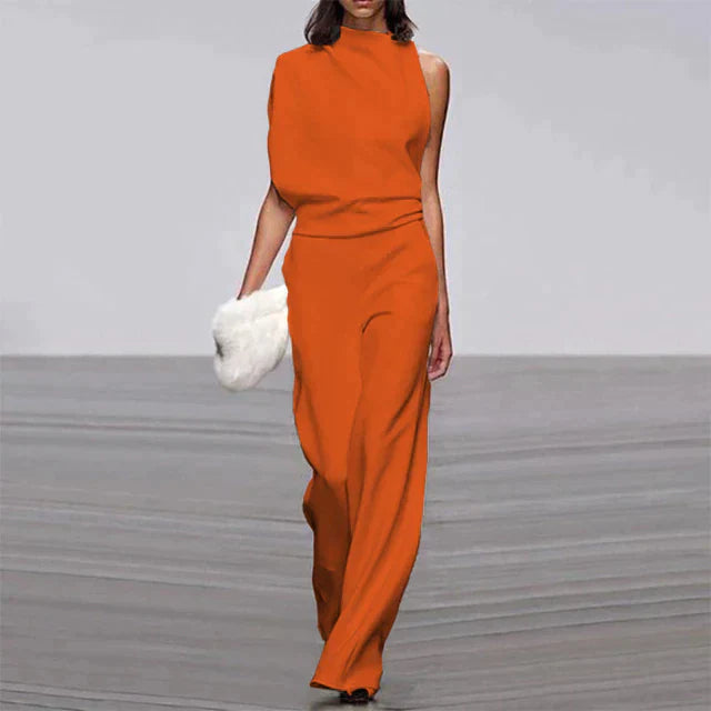 SUENTA Aria | Müheloser Sommer-Glam-Overall für Damen – Chic Artisan Grace & Refined Slimming Silhouette Orange