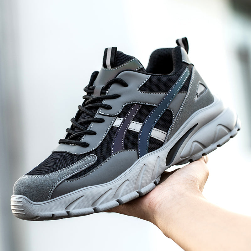 SUENTA Secure | Herren Sicherheitsschuhe – Stahl- & Kevlar-Schutz, Maximaler Komfort & Elegantes Design grå