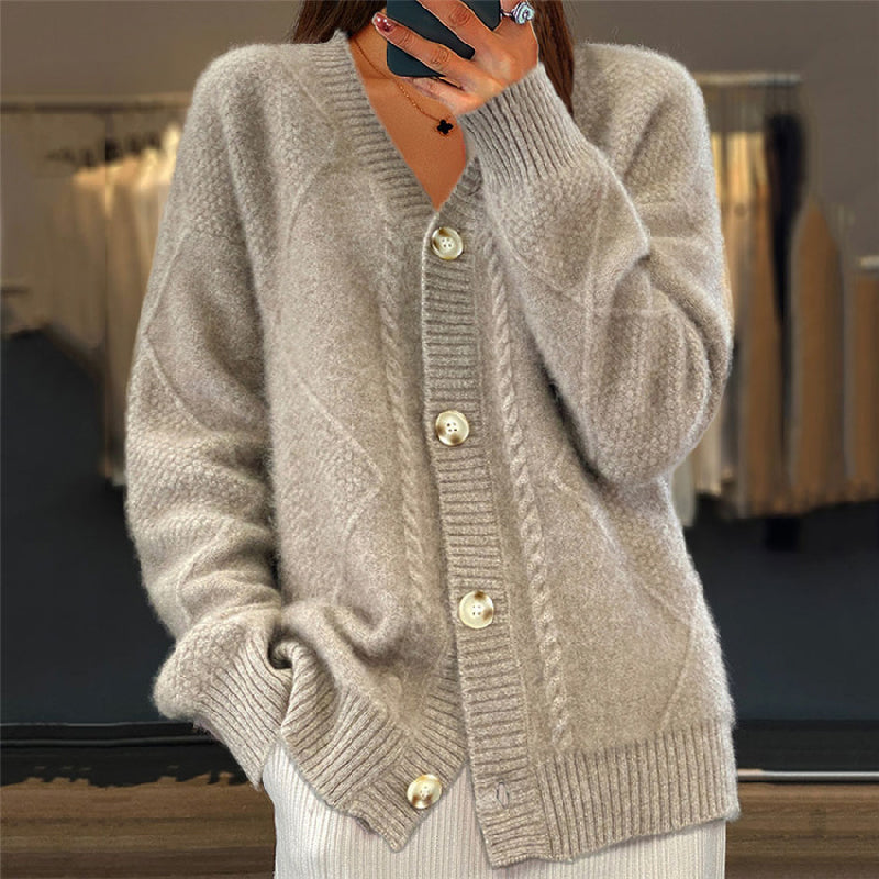 Bersh | Damen Gemütliche Strickjacke mit langen Ärmeln