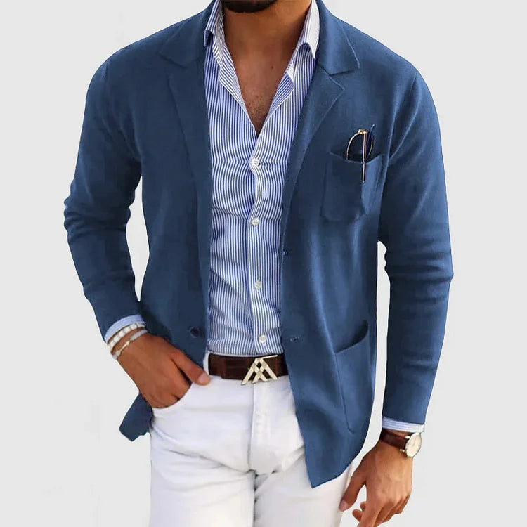 SUENTA Stelvio | Stilvoller Herrenblazer mit lässigen Details Blau