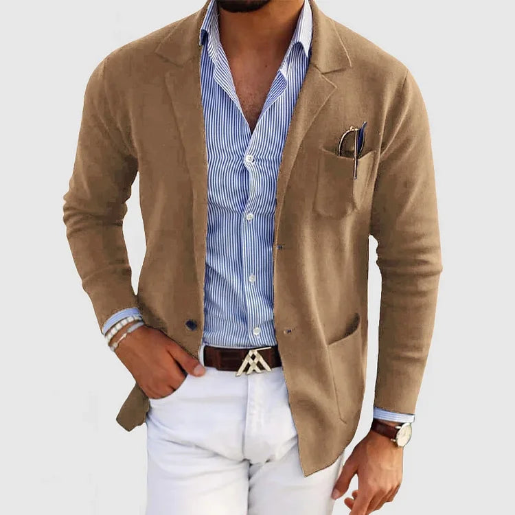 SUENTA Stelvio | Stilvoller Herrenblazer mit lässigen Details Beige