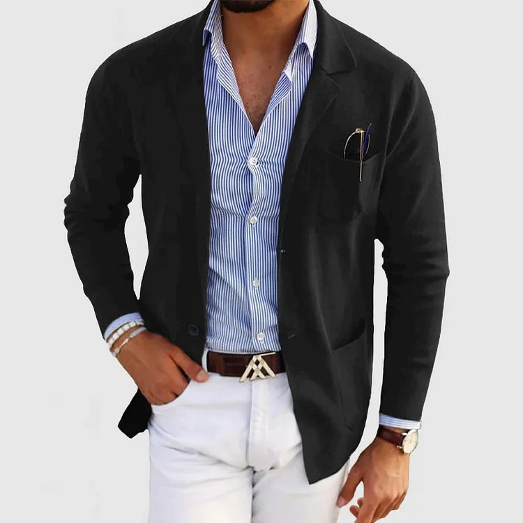 SUENTA Stelvio | Stilvoller Herrenblazer mit lässigen Details Schwarz