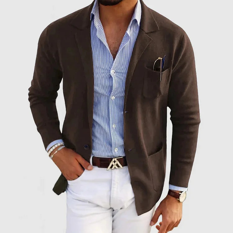 SUENTA Stelvio | Stilvoller Herrenblazer mit lässigen Details Braun