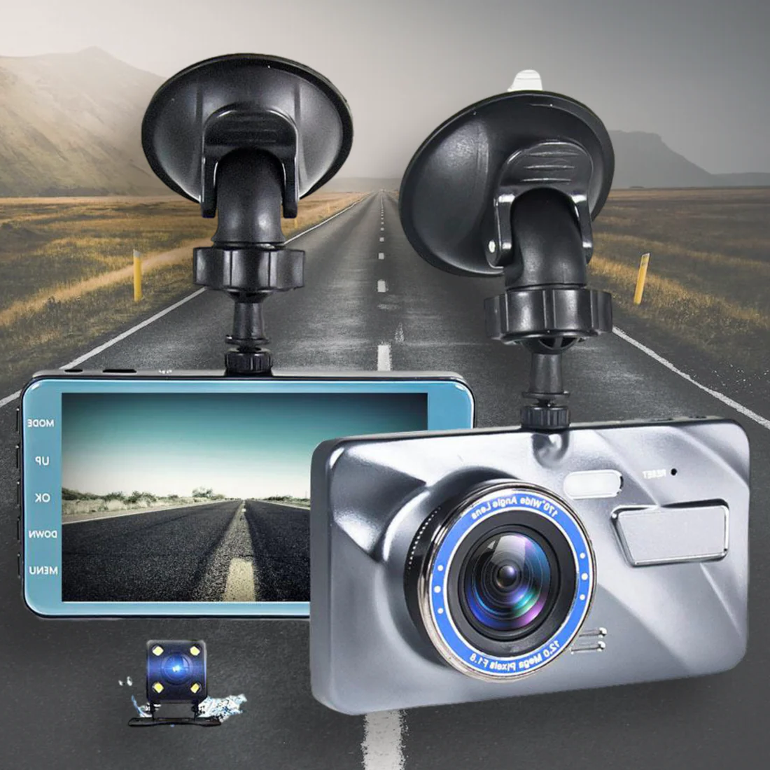 Kabellose Dashcam fürs Auto mit Nachtsicht vorne und hinten