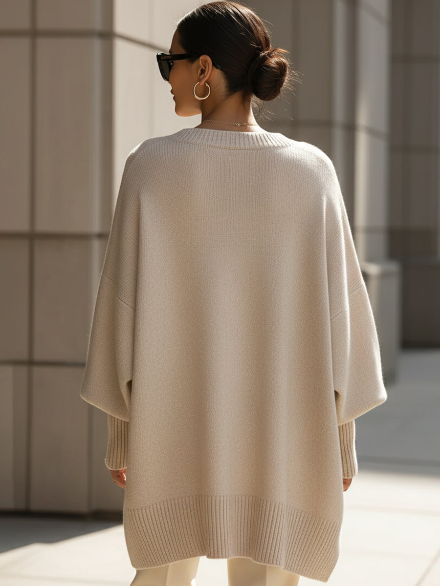 Roque | Maglione oversize morbido e moderno in misto lana