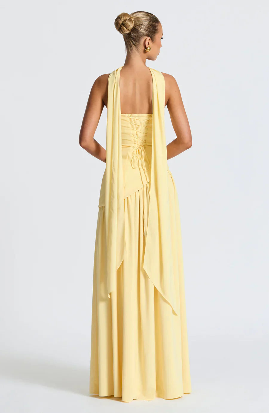 SUENTA Damen Robe Longue Femme Bicolor Abendkleid Hohem Schlitz Passendem Schal Bustier