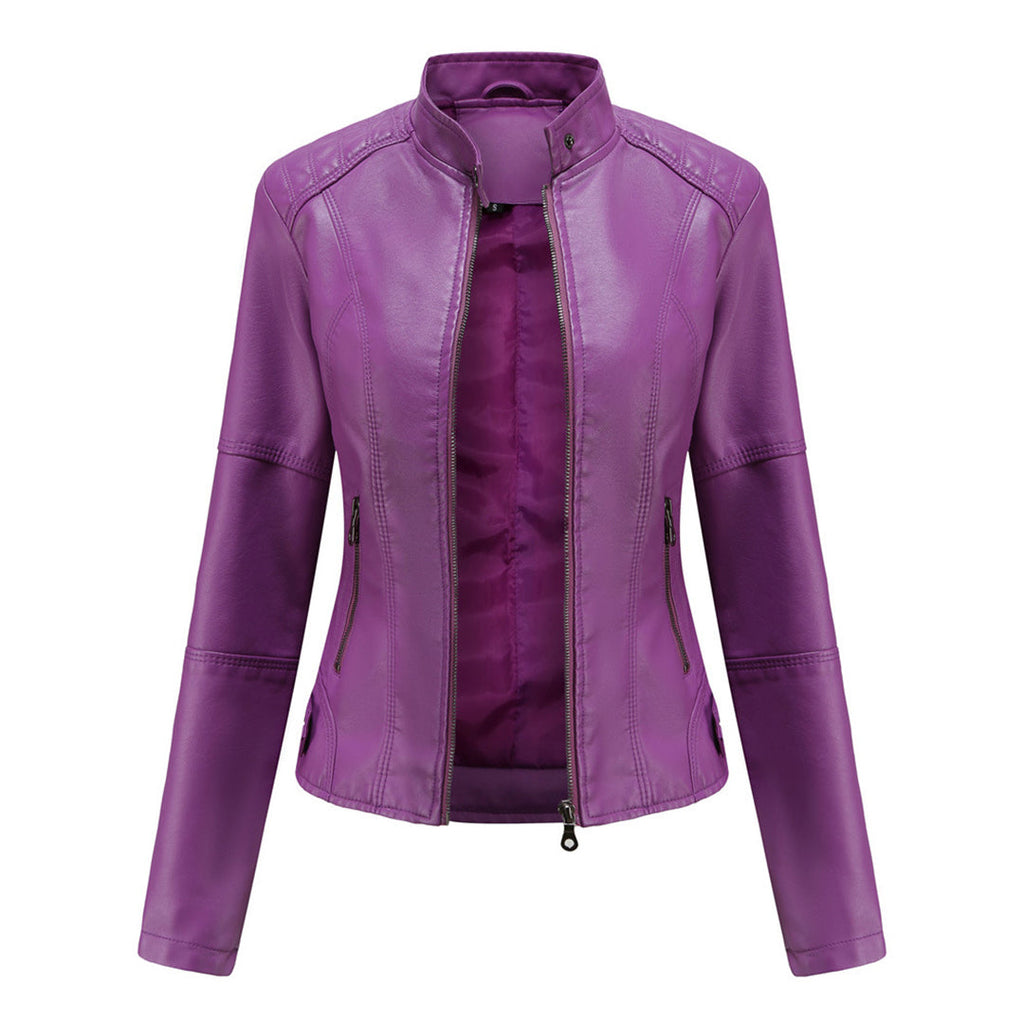 Damaris | Γυναικείο biker jacket από συνθετικό δέρμα με φερμουάρ
