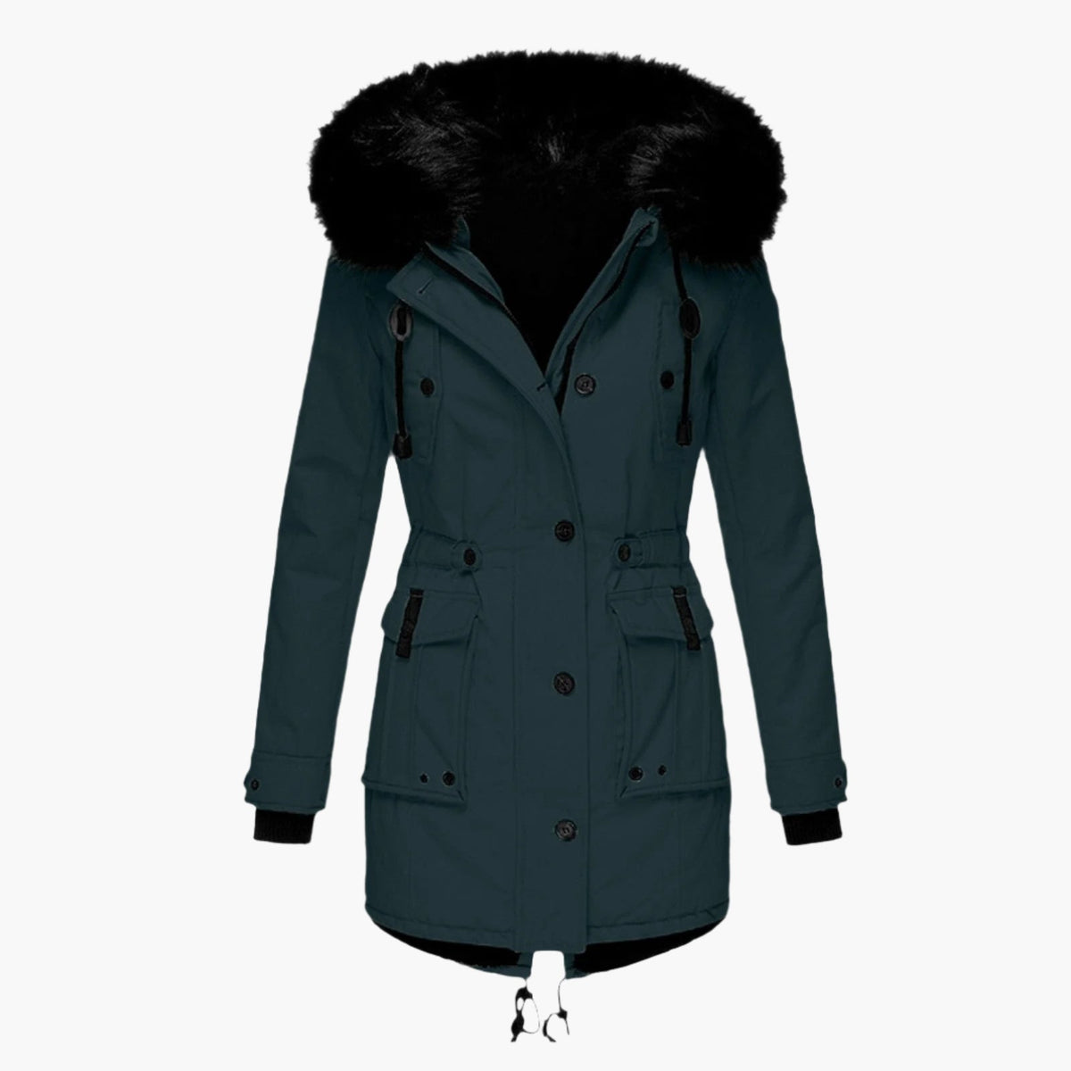 Amore | Damen Casual Warme Longline Kapuzen-Winterjacke