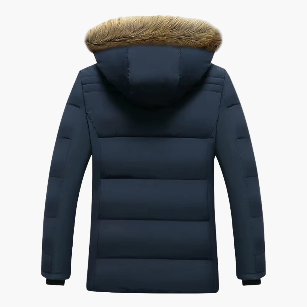 Figueral | Herren Robuste Winterjacke mit Kapuze und Fellfutter