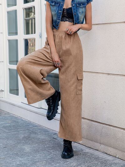 SUENTA Lyvanta Damenhose – Weites Bein & elastischer Bund Kamel