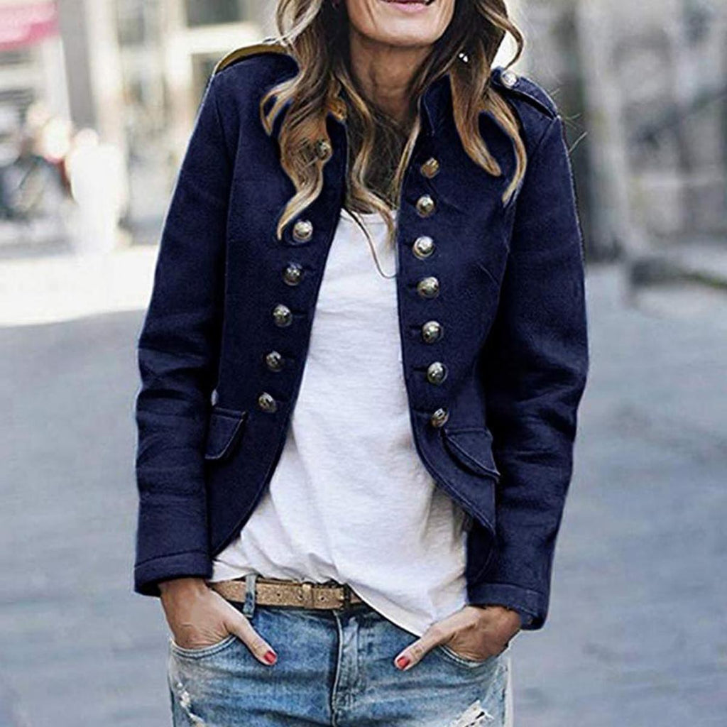 Inspire | Damen Lässige Kurze Jacke mit Knopfleiste vorne
