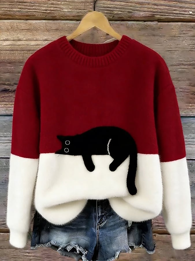 SUENTA Dôre | Kuscheliger Oversize-Pullover Rot