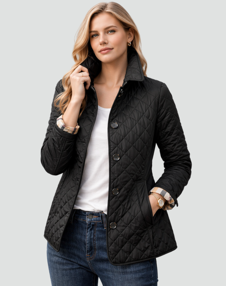 Chāme | Chaqueta de entretiempo acolchada para mujer, corte regular, con cuello y botones