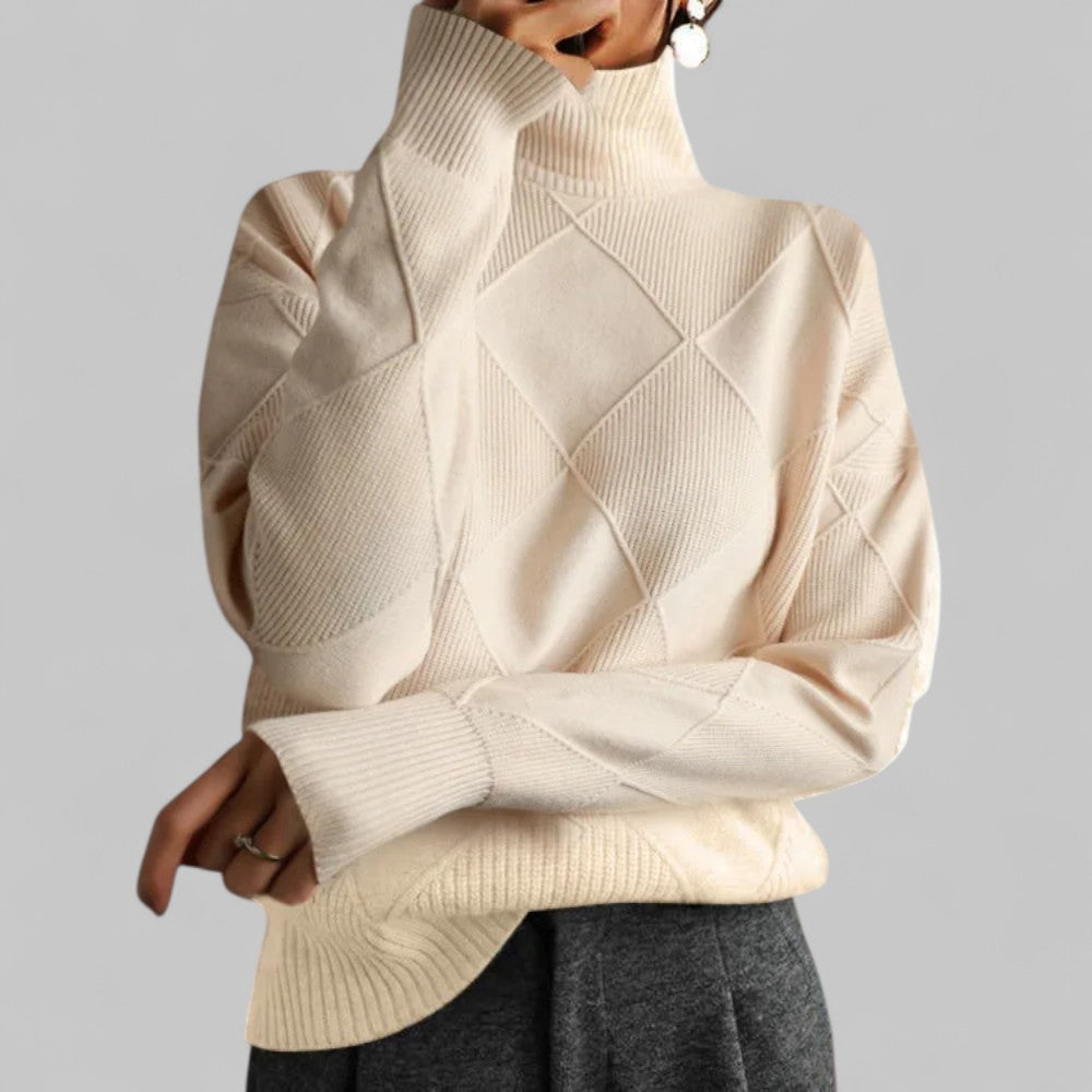 Zahara | Rollkragen Locker Geschnittener Pullover für Damen