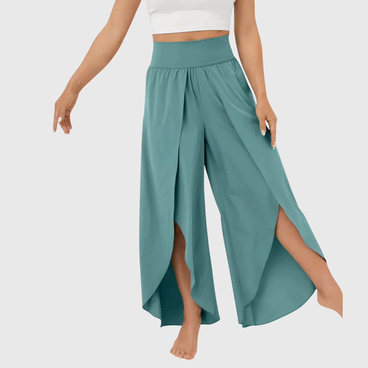 Tasana | Damen Weit geschnittene Boho-Hose mit Schlitzdesign