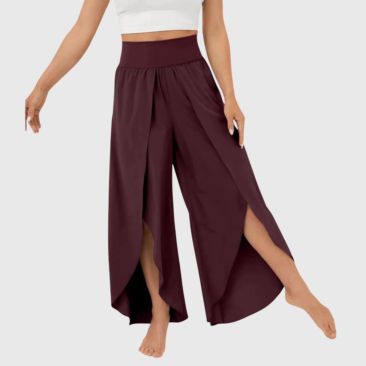 Tasana | Damen Weit geschnittene Boho-Hose mit Schlitzdesign